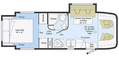 2014 Winnebago Navion 24G iQ - Floor plan