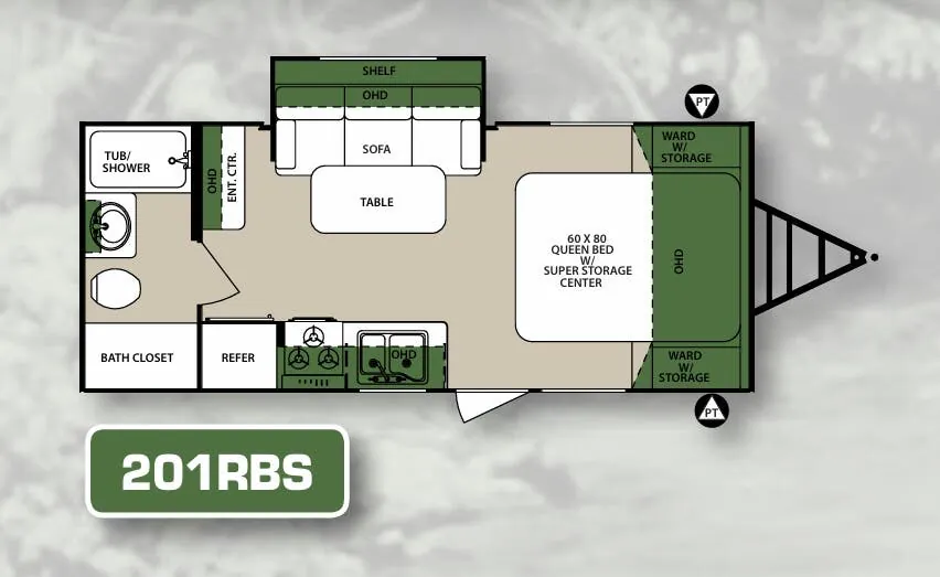 2016 Forest River Surveyor 201RBS — Floor plan
