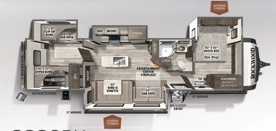 Forest River Rockwood Signature 8336BH floor plan