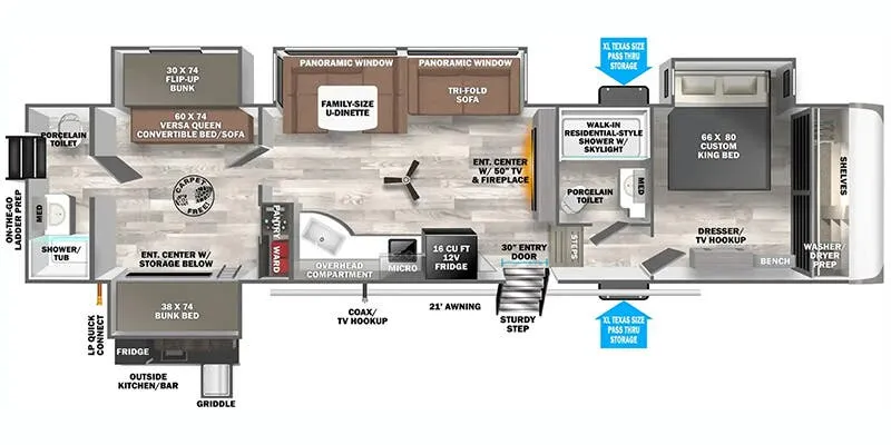 2025 Forest River Salem Hemisphere 356QB floor plan