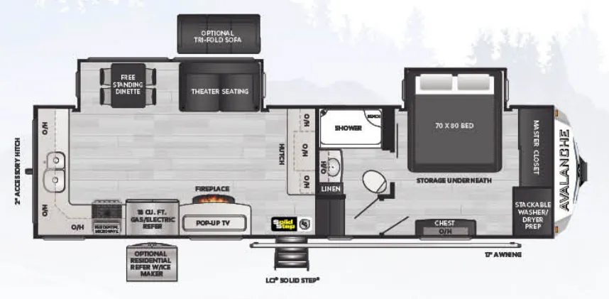Keystone Avalanche 295RK floor plan