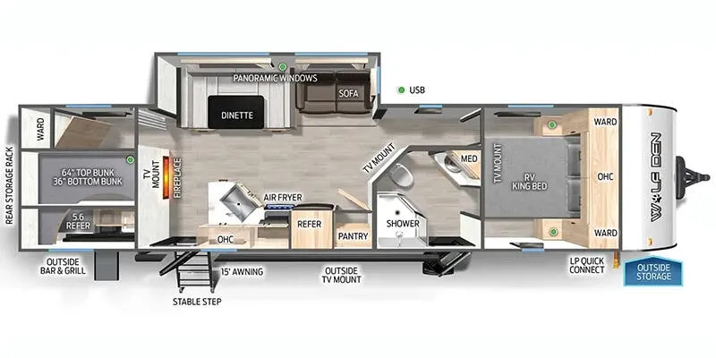 2025 Forest River Cherokee Wolf Den 294GEBG - Floor plan