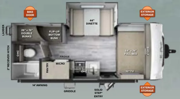 Forest River Flagstaff E-Pro E20BHS floor plan