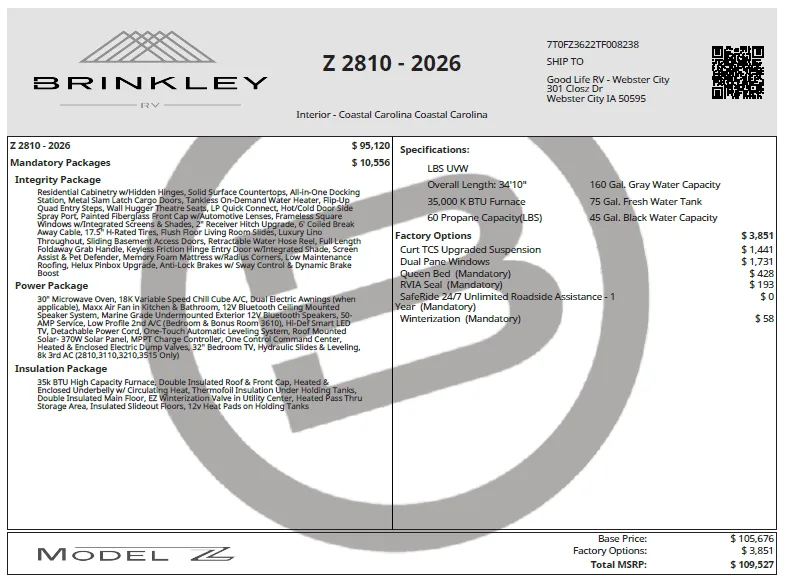 2026 Brinkley Model Z 2810 - Photo 3