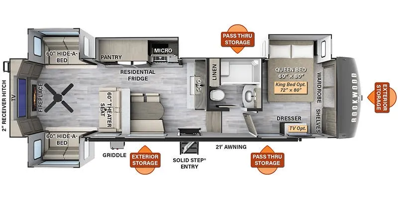 Forest River Rockwood Signature 375RL floor plan