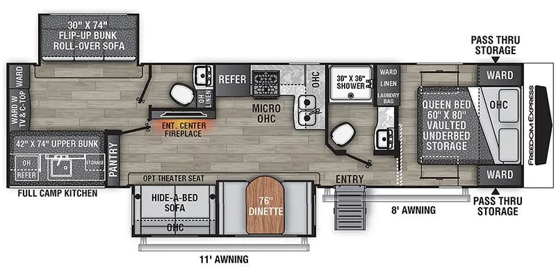 2023 Coachmen Freedom Express Liberty Edition 326BHDSLE floor plan