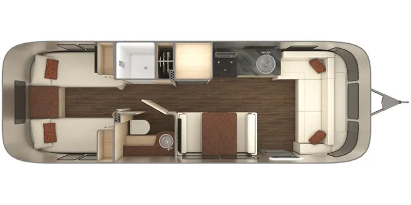 2026 Airstream International 28RB Twin - Floor plan