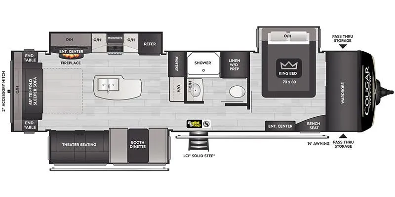 2022 Keystone Cougar Half-Ton 33RLI floor plan