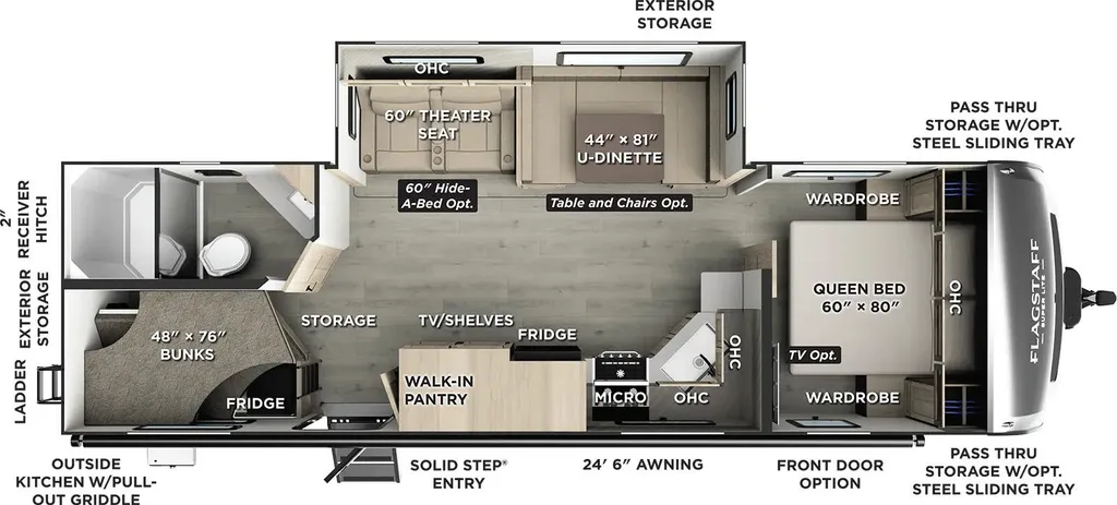2026 Forest River Flagstaff Super Lite 27DBH floor plan