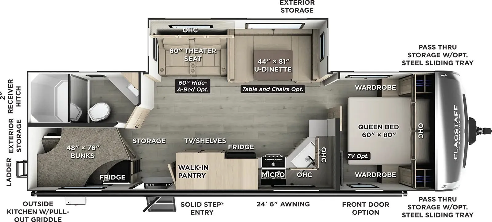 2026 Forest River Flagstaff Super Lite 27DBH - Floor plan