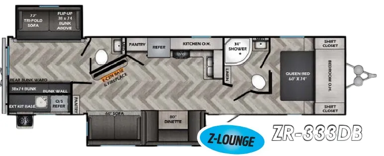 CrossRoads Zinger 333DB floor plan