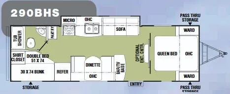 Coachmen Freedom Express 290BHS floor plan