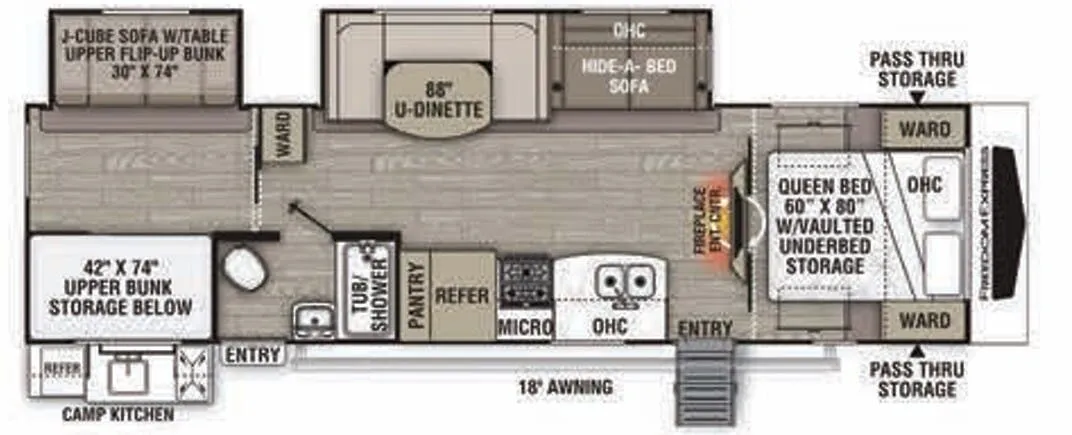 Coachmen Freedom Express Maple Leaf Edition 310 BHDSLE floor plan