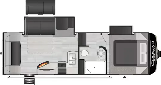 2021 Keystone Cougar Half-Ton 24RDS - Floor plan