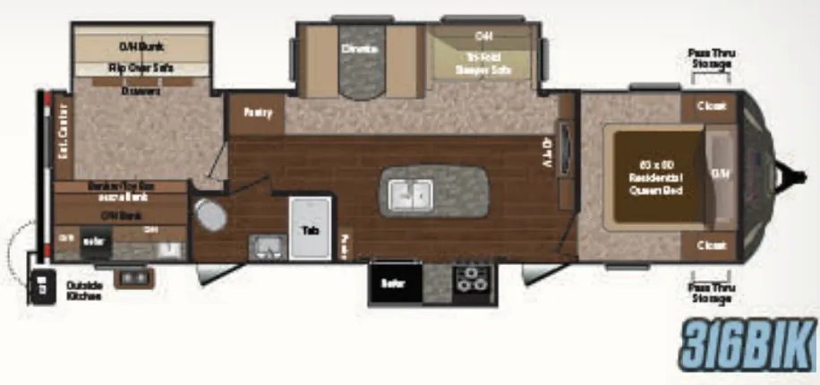 Keystone Sprinter 316BIK floor plan