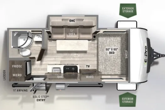 Forest River Flagstaff E-Pro 19FBS floor plan
