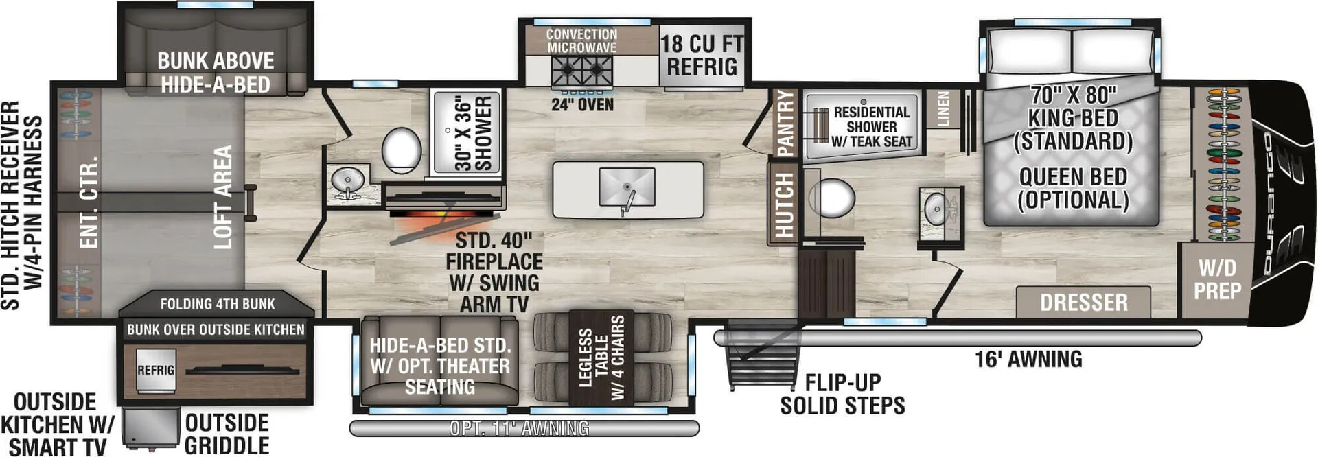 K-Z Durango D348BHF floor plan