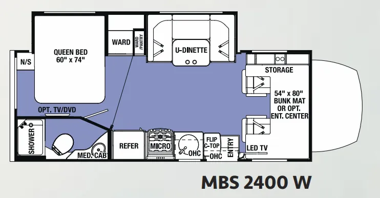 Forest River Sunseeker MBS 2400W floor plan