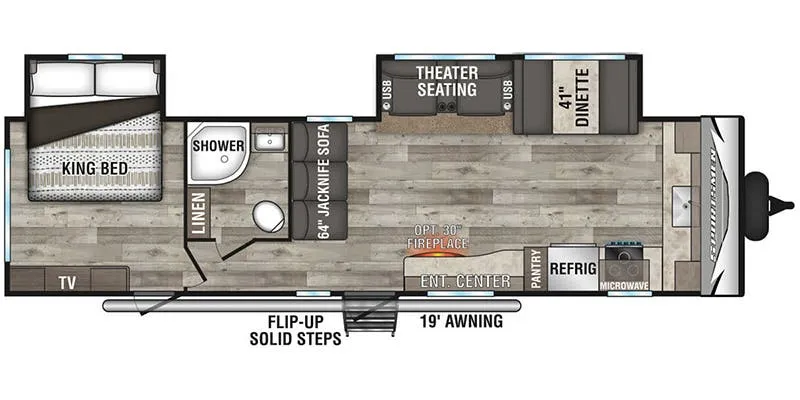 K-Z Sportsmen 312FKLE floor plan
