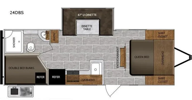 2022 Prime Time Tracer 24DBS floor plan