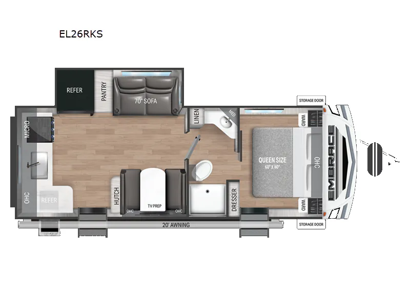 2026 Cruiser RV Embrace EL26RKS - Floor plan