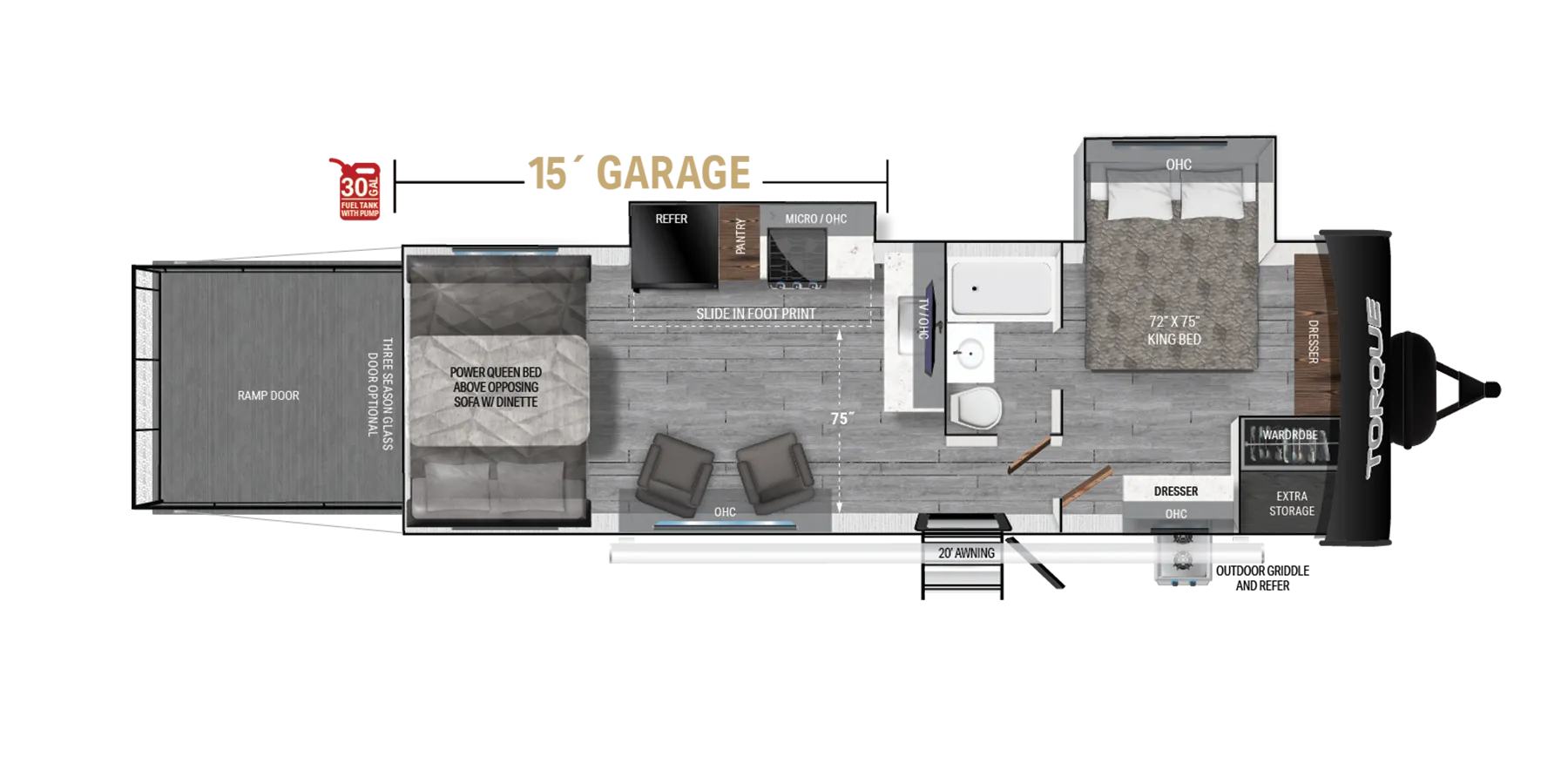 Heartland Torque Travel Trailer T295 floor plan