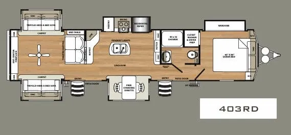 Forest River Sandpiper Destination 403RD floor plan