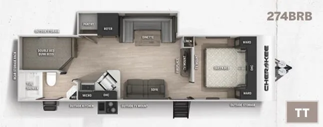 2022 Forest River Cherokee 274BRB - Floor plan