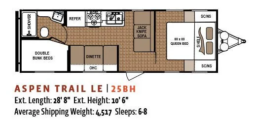 Dutchmen Aspen Trail LE 25BH floor plan