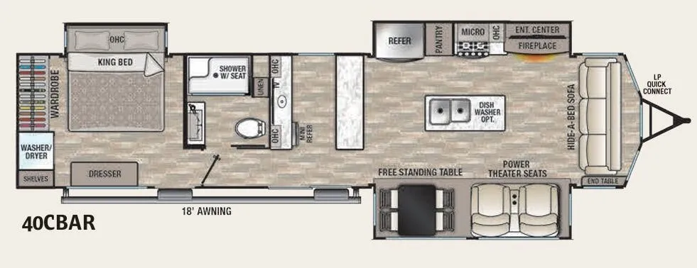 Forest River Cedar Creek Cottage 40CBAR floor plan