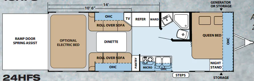 Forest River XLR Hyperlite 24HFS floor plan