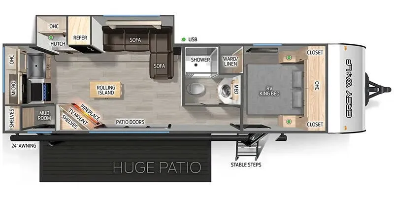 2026 Forest River Cherokee Grey Wolf 26PS - Floor plan