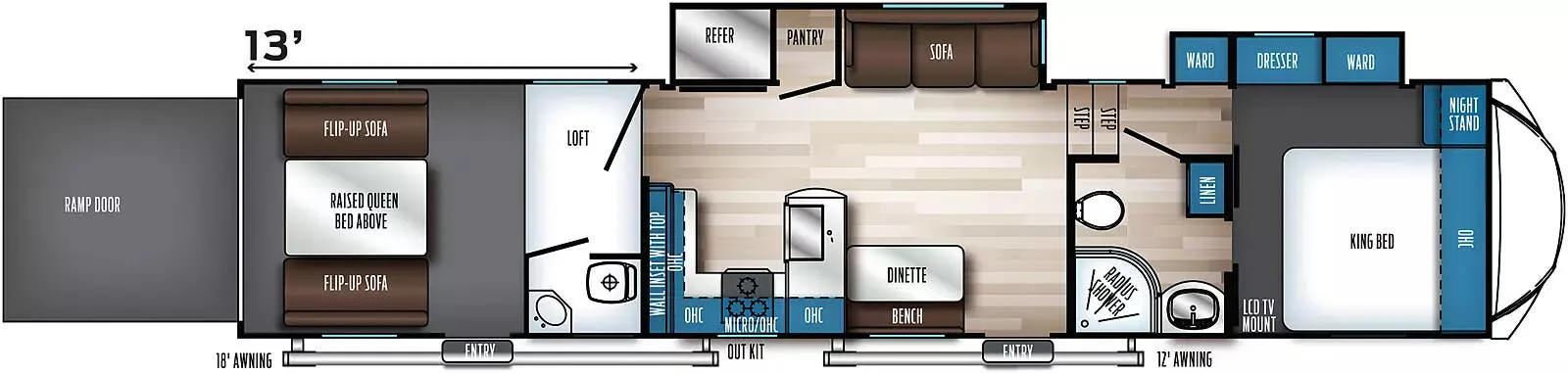 Forest River Vengeance Rogue Armored 371A13 floor plan