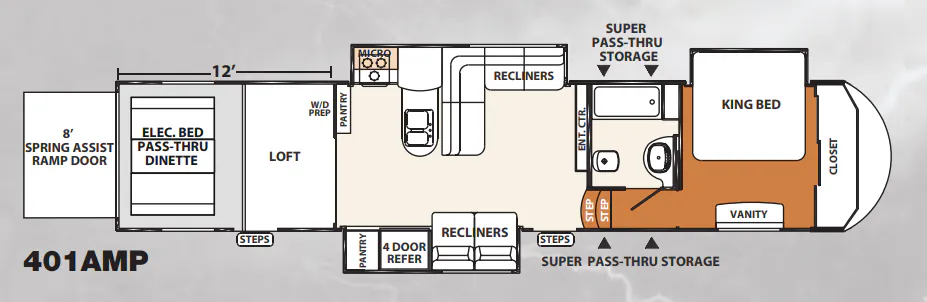 Forest River XLR Thunderbolt 401AMP floor plan