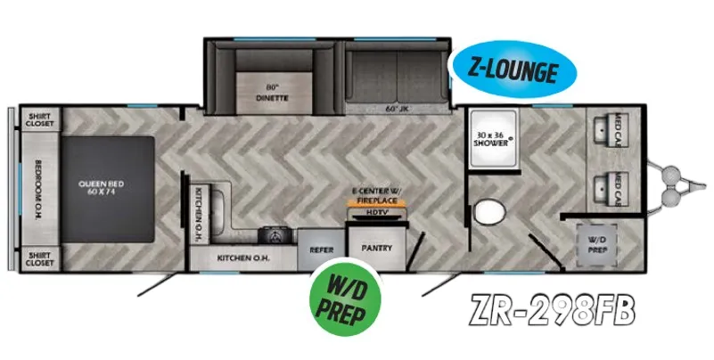 CrossRoads Zinger 298FB floor plan