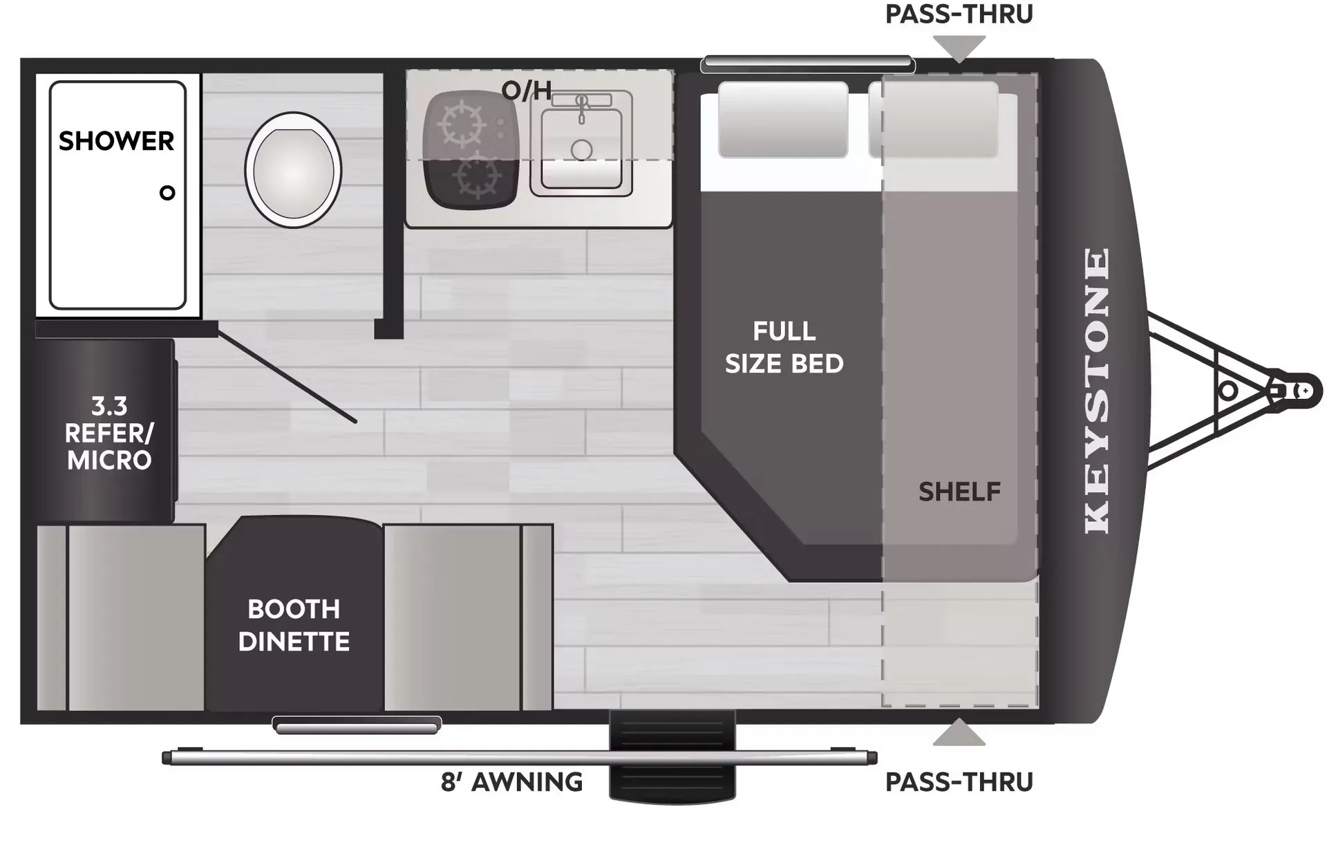 Keystone Hideout Mini 132RD floor plan