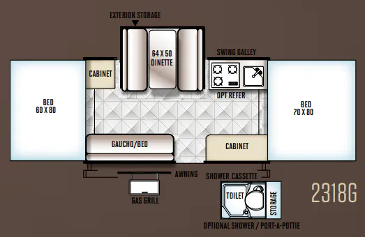 Forest River Rockwood Freedom 2318G floor plan