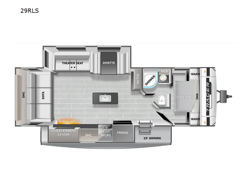 2022 Prime Time Tracer 29RLS — Floor plan