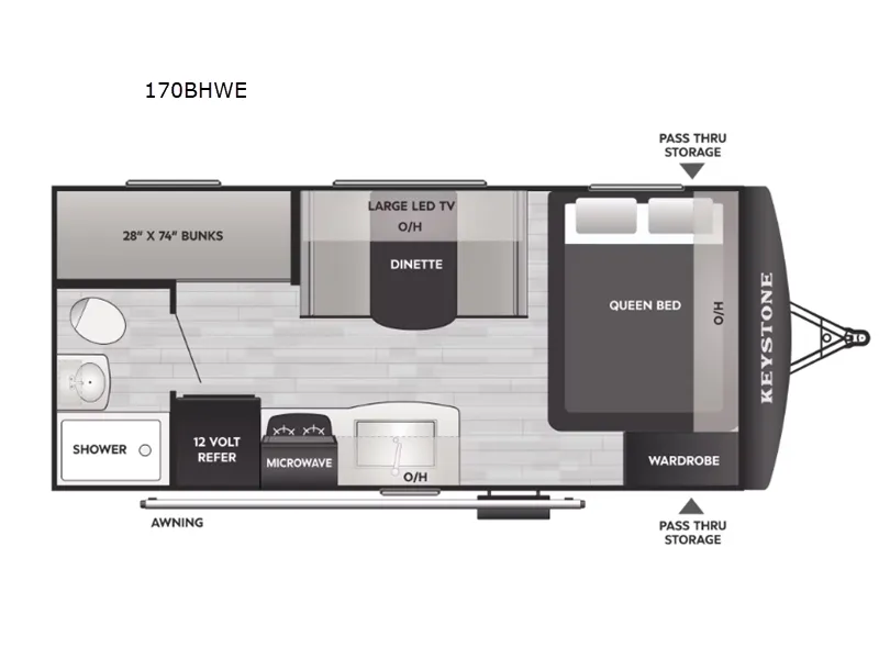 2026 Keystone Passport Classic 170BHWE - Floor plan