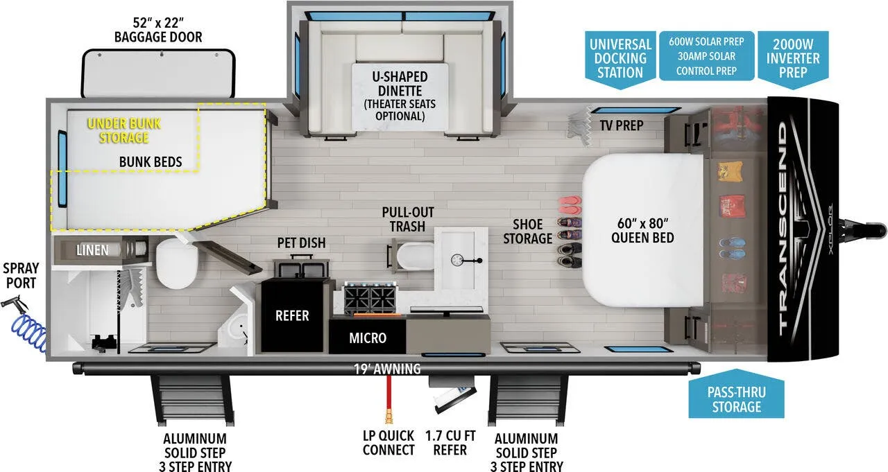 2026 Grand Design Transcend Xplor 23BHX - Floor plan