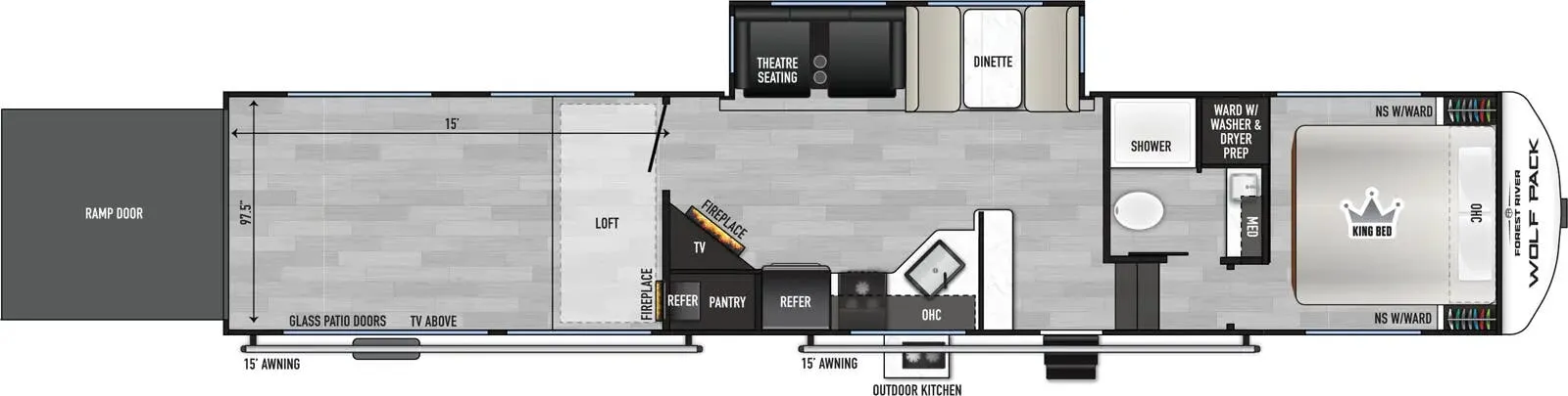 Forest River Cherokee Wolf Pack 350PACK15 floor plan