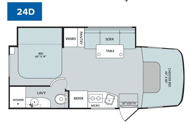 Holiday Rambler Prodigy 24D floor plan