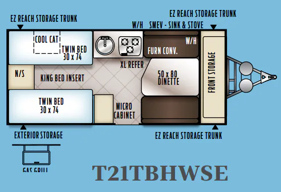 Forest River Flagstaff SE T21TBHWSE floor plan