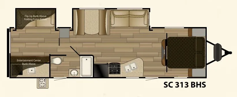 Cruiser RV Shadow Cruiser 313BHS floor plan