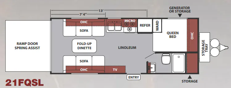 Forest River XLR Nitro 21FQSL floor plan