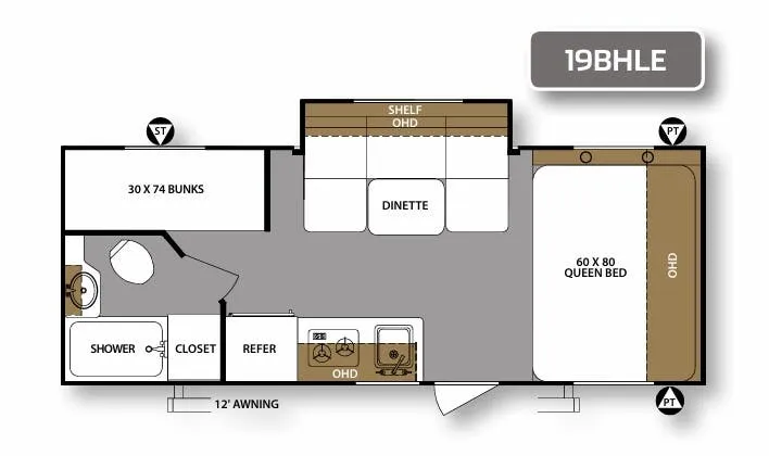 Forest River Surveyor Legend 19BHLE floor plan