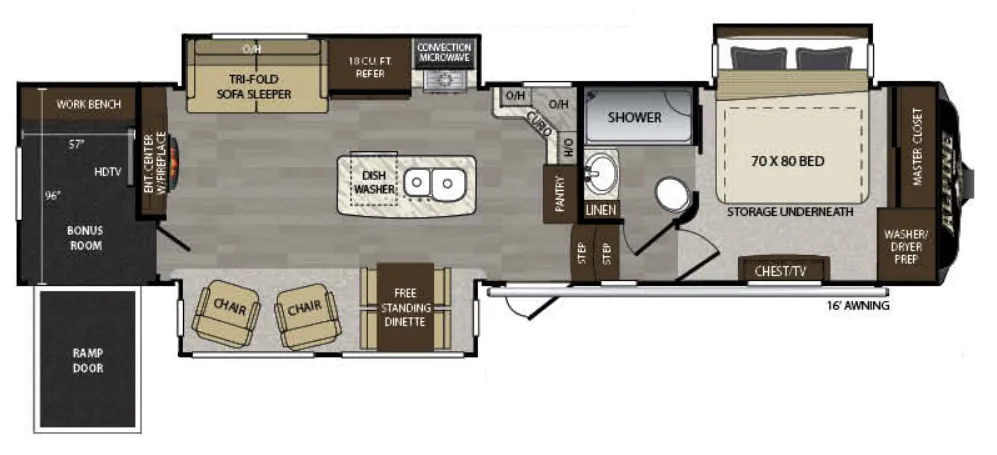 Keystone Alpine 3901RE floor plan