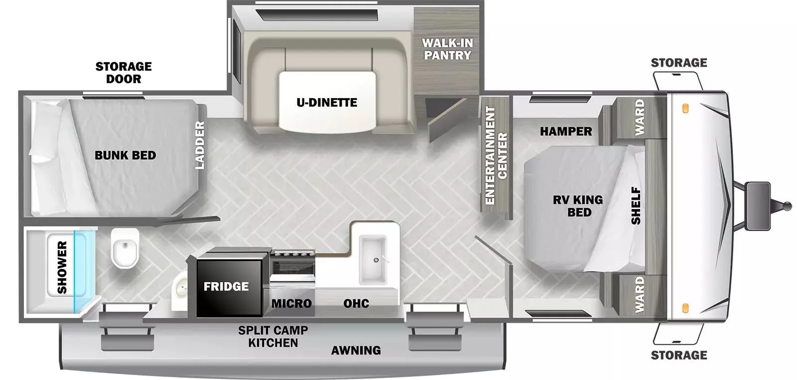 Forest River EVO T2400BHL floor plan