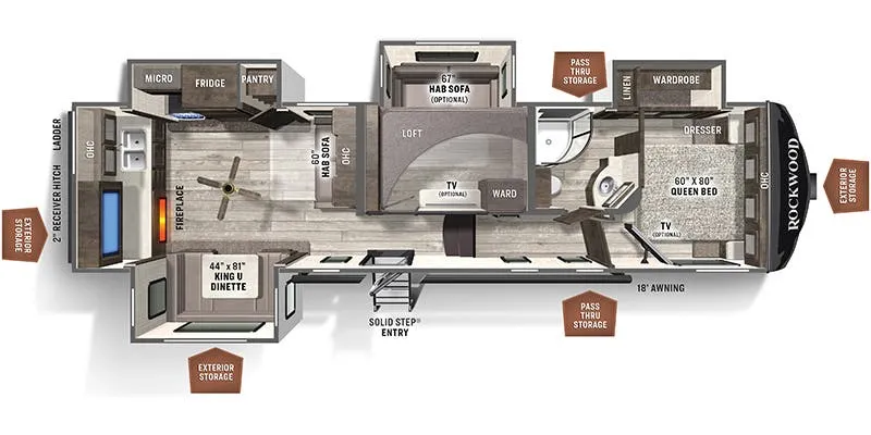 Forest River Rockwood Ultra Lite 2896MB floor plan