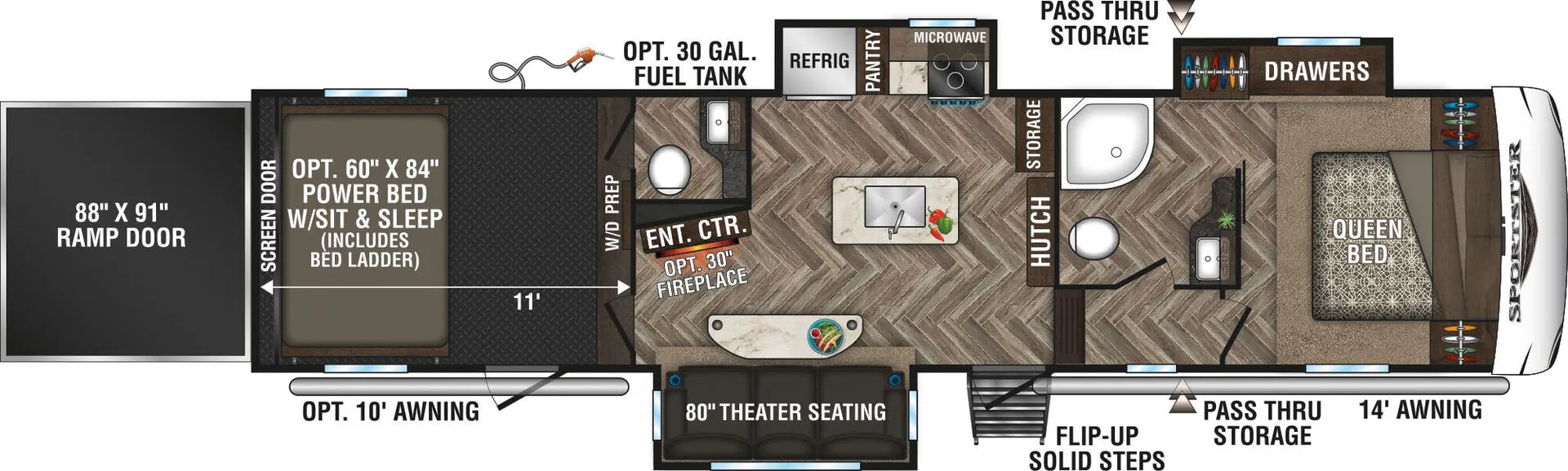 K-Z Sportster 343TH11 floor plan